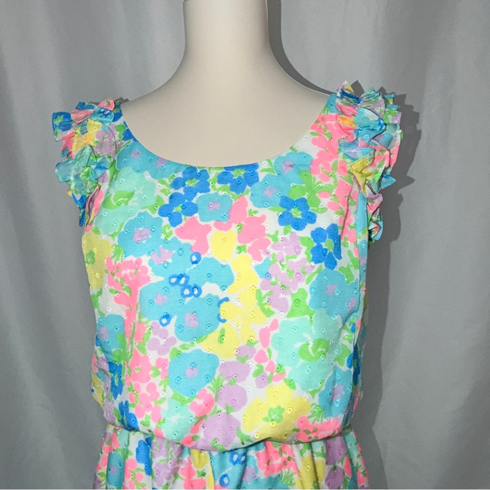 Lilly Pulitzer Danna Ruffle Fit & Flare Dress in "Spring Fling" Print Med - Picture 6 of 11